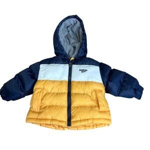 OshKosh B'gosh Puffer Jacket 12T Yellow, Blue and White Snow Jacket